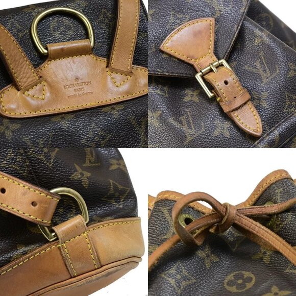 LOUIS VUITTON Montsouris MM Backpack Bag Monogram Leather Brown main image 8